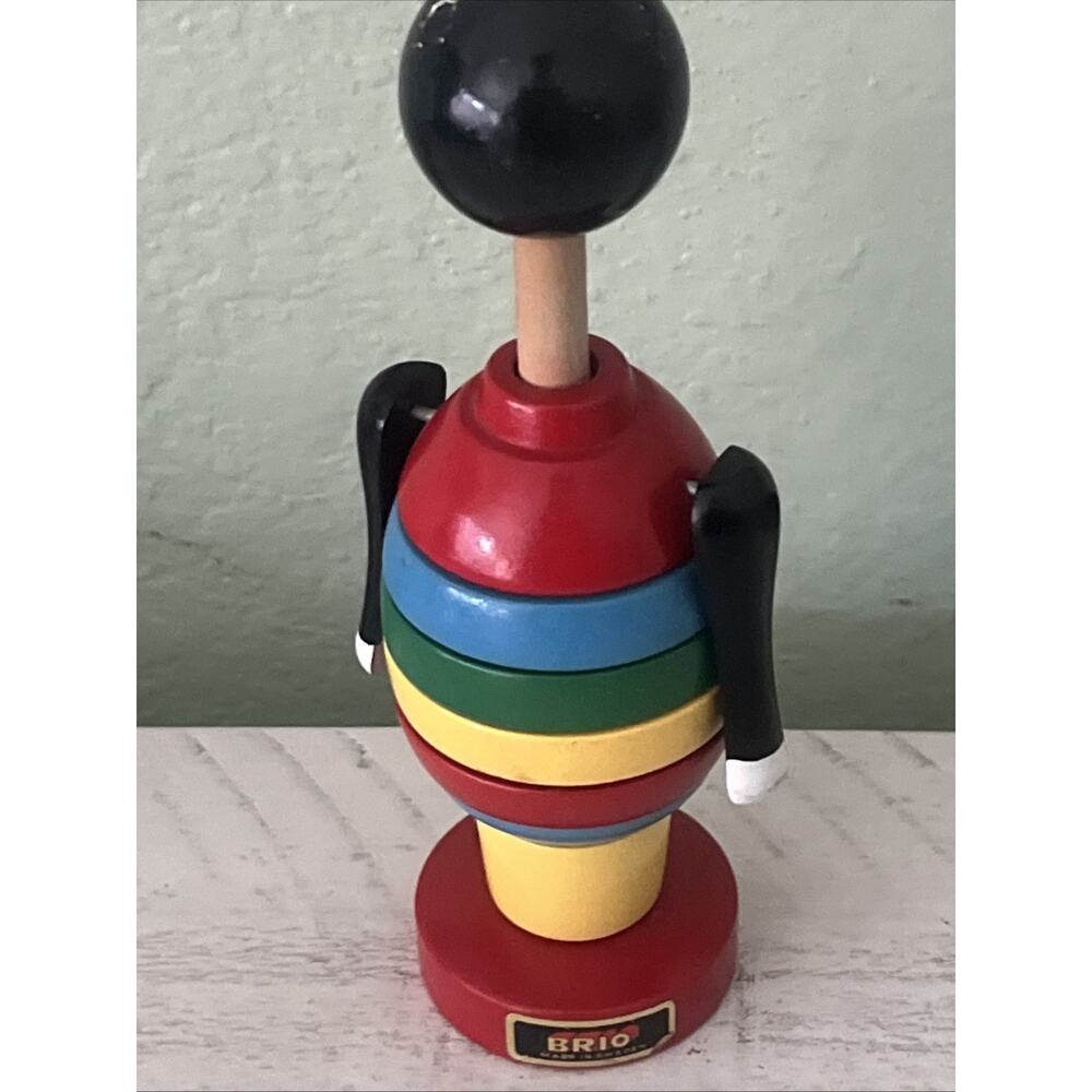 VINTAGE BRIO 1960'S WALT DISNEY'S MICKEY MOUSE STACKING WOODEN Toy Incomplete - Picture 4 of 10